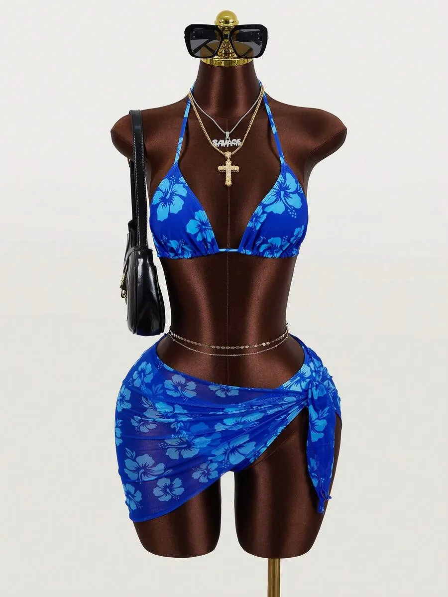 Blue Hibiscus Bikini & Cover-Up — photo 1 of 5