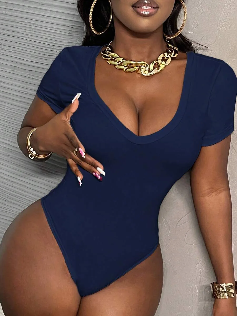 Navy Scoop-Neck Bodysuit — photo 1 of 5