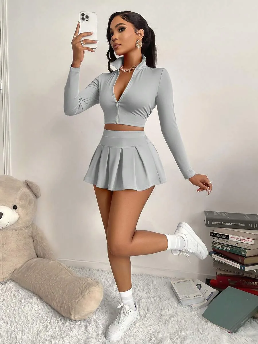 Grey Zip Tennis Skort Set — photo 1 of 7